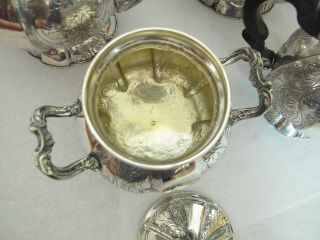& Heavy Antique German 800 Silver 4 Piece Tea & Coffee Set 2532 Grams 10