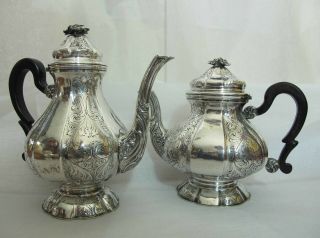 & Heavy Antique German 800 Silver 4 Piece Tea & Coffee Set 2532 Grams 2