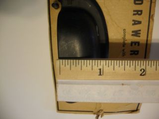 Vintage NOS Satin BLACK Steel DRAWER Pulls BIN Cup Finger Style Cupboard Cabinet 6