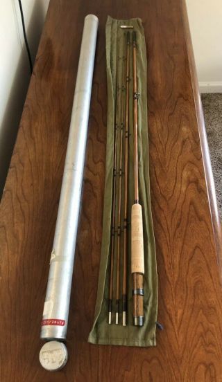 E.  F.  Payne Bamboo Fly Fishing Rod Abercrombie & Fitch 8ft 3/2 Vintage