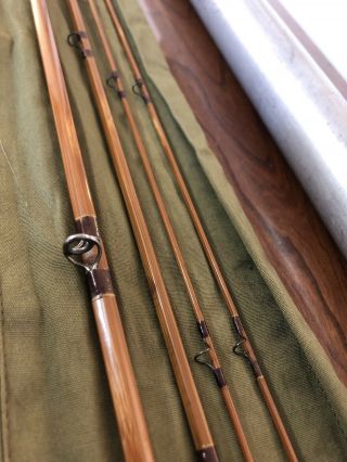 E.  F.  Payne Bamboo Fly Fishing Rod Abercrombie & Fitch 8ft 3/2 Vintage 4