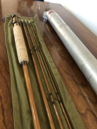 E.  F.  Payne Bamboo Fly Fishing Rod Abercrombie & Fitch 8ft 3/2 Vintage 6