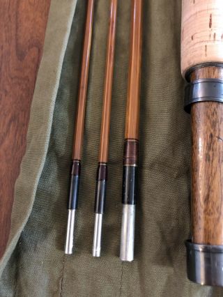 E.  F.  Payne Bamboo Fly Fishing Rod Abercrombie & Fitch 8ft 3/2 Vintage 8