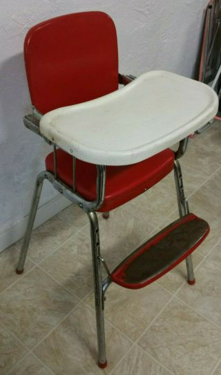 Vintage Cosco Red Baby High Chair 1950 