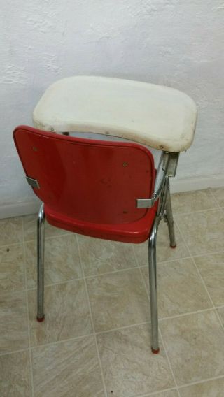 VINTAGE COSCO RED BABY HIGH CHAIR 1950 ' S 1960 ' S RED VINYL AND CHROME 5