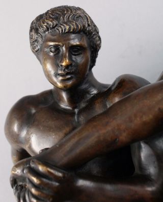 Antique 19thC Grand Tour Greek Nude Men Wrestling Wrestlers Bronze Sculpture 7