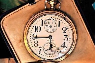 1914 B W Raymond Elgin Wind Indicator Pocket Watch,  Gf,  Near Flawless,  Phil Eng Cas