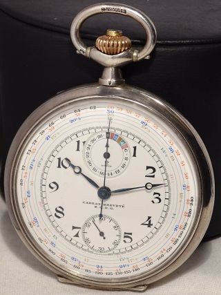 Vintage Omega Cadran Brevete S.  G.  D.  G.  Chronograph Cal.  18```chro Pocket Watch