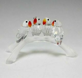 Crystalline Crystal Baby Lovebirds Art Glass Figurine