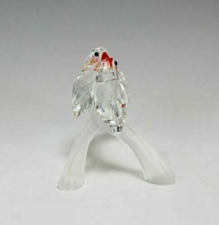 Crystalline Crystal Baby Lovebirds Art Glass Figurine 2