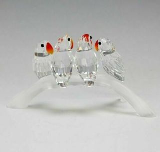 Crystalline Crystal Baby Lovebirds Art Glass Figurine 3