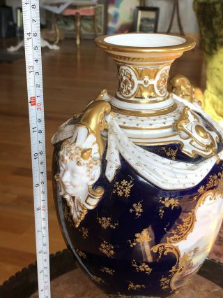 Antique ROYAL WORCESTER PORCELAIN Stinton Era Scenic Landscape Vase Porzellan 12