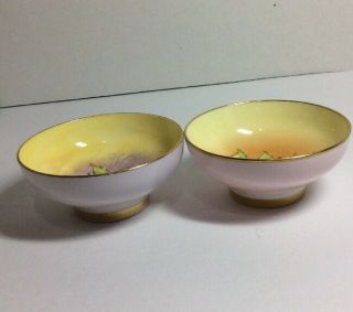 Set Of 2 Antique Paragon Porcelain Tea Bowls Cups /Orchard 3