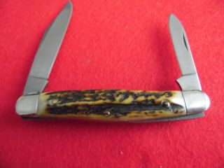 COLONEL COON STAG VINTAGE TWO BLADE STOCKMAN TENN.  USA 2