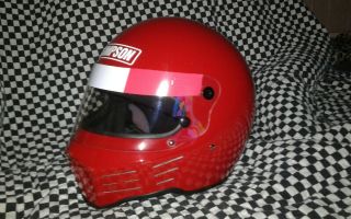 Simpson Racing Helmet M32 Snell 80 Red 7 1 / 2 Vgc Motorcycle Auto Rare Vintage