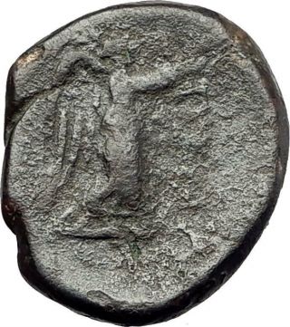 Pergamon In Mysia 133bc Authentic Ancient Greek Coin Athena Nike I62147