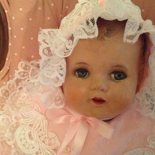 Vintage 18 " Ideal Composition Baby Doll With Flirty Eyes