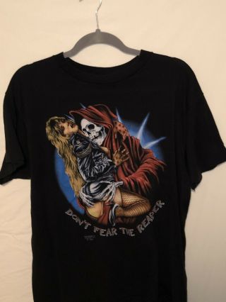 Vintage 80’s Don’t Fear The Reaper 3d Emblem Just Brass 1989 Biker T Shirt L