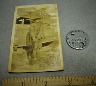 US ARMY WWI DOG TAG AND PHOTO INFANTRY SOLDIER 2