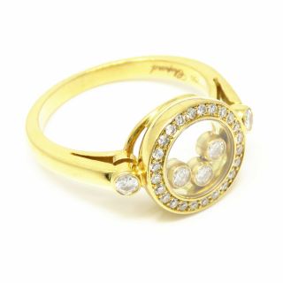 NYJEWEL Chopard Happy Diamond 18k Gold Round Bezel 3 Floating Diamond Ring 3