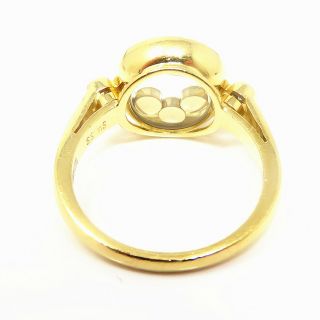 NYJEWEL Chopard Happy Diamond 18k Gold Round Bezel 3 Floating Diamond Ring 4