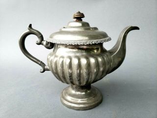 Antique American Pewter Teapot Hallmarked 1820s