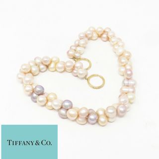 Nyjewel Tiffany & Co 18k Gold Huge Paloma Picasso Multi Color Pearl Necklace