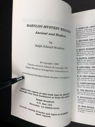 Babylon Mystery Religion Ralph Edward Woodrow 1966,  1993 Paperback 3
