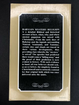 Babylon Mystery Religion Ralph Edward Woodrow 1966,  1993 Paperback 7