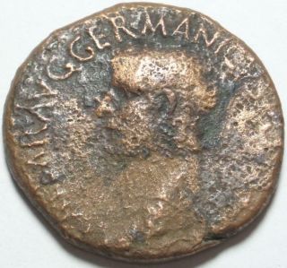 37 - 38 Ad Ancient Rome Caligula Copper As,  4th Of Twelve Caesars