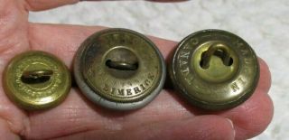 3 Buttons Victorian Canada Militia,  Northwest Mounted Police Beaver/1 MAPLE LEAF 2