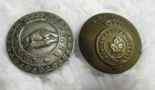 3 Buttons Victorian Canada Militia,  Northwest Mounted Police Beaver/1 MAPLE LEAF 5