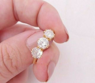 18ct Gold 1.  40ct Diamond Ring,  3 Stone Trilogy Art Deco Ring 18k 750