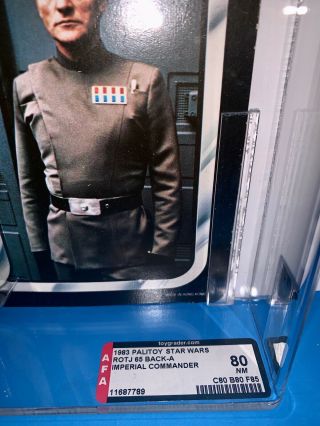 Vintage Palitoy STAR WARS MOC ROTJ Imperial Commander AFA 80 1983 4