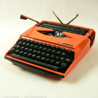 Cursive Orange Smith - Corona G Gia Vintage Typewriter,  Serviced,  Ribbon