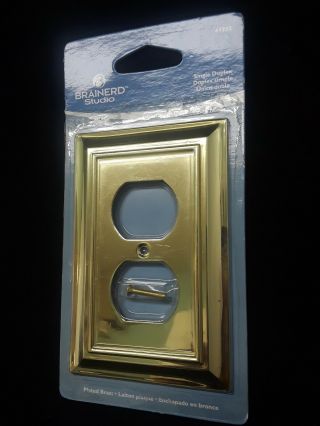 Vintage metal brass light switch plate cover Brainerd Studio 3