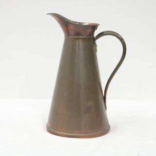 Vintage Solid Copper Pitcher Jug Marked J.  S.  & S 1 ½ H Made In England 316