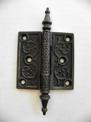 Vintage Cast Ornate Victorian Eastlake Door Hinge 3 " X 3 " Steeple Pin