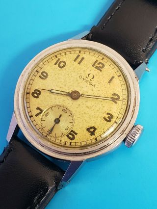Vintage Omega Military Style Cal 26.  5 T3 15 Jewels Mens Wanual Wwii Era Watch