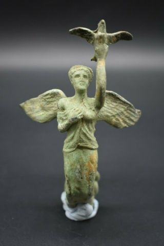 Ancient Roman style bronze Angel of Victory figurine 6