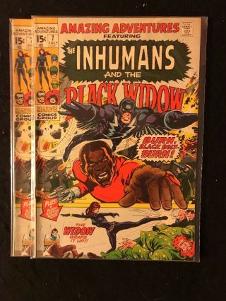 Vintage Marvel Comics Adventures Featuring The Inhumans 1,  2,  3,  4,  5,  6,  7, 8