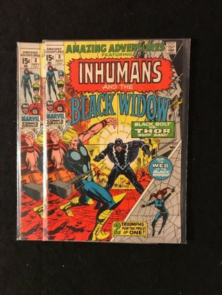 Vintage Marvel Comics Adventures Featuring The Inhumans 1,  2,  3,  4,  5,  6,  7, 9