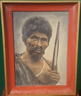 Jose Yepez Arteaga (ecuador - B.  1898) 3 Antique Paintings Of Sibanese Natives