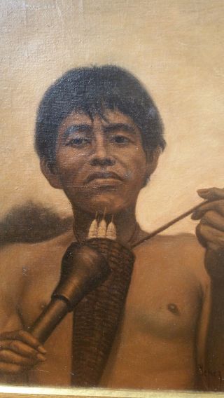 Jose Yepez Arteaga (Ecuador - b.  1898) 3 ANTIQUE PAINTINGS OF SIBANESE Natives 6