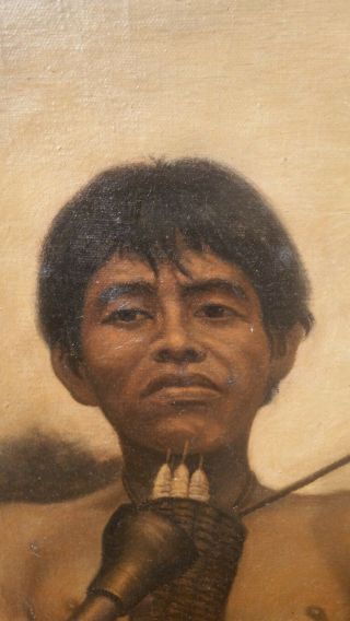 Jose Yepez Arteaga (Ecuador - b.  1898) 3 ANTIQUE PAINTINGS OF SIBANESE Natives 7
