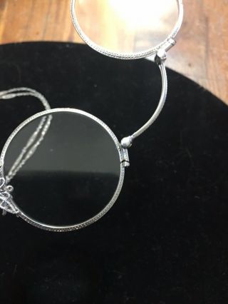 Platinum Deco Diamond Lorgnette Pendant Necklace 4