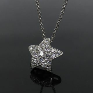 Rare Gerard 0.  50ct EF/VS Perfect Cut Diamond & 18K White Gold Star Necklace 2