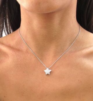 Rare Gerard 0.  50ct EF/VS Perfect Cut Diamond & 18K White Gold Star Necklace 3