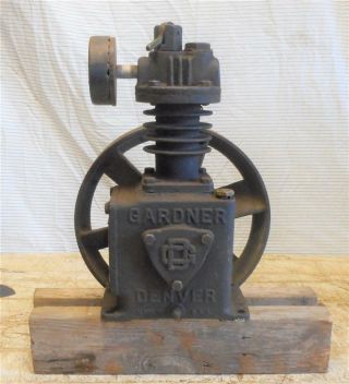 Antique Vtg Gardner Denver Air Compressor Pump Model 1000,  Hit & Miss Engine