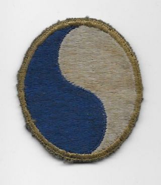 RARE WW2,  BRITISH made,  29th Infantry Division patch - BLACK BACK - US Army 2
